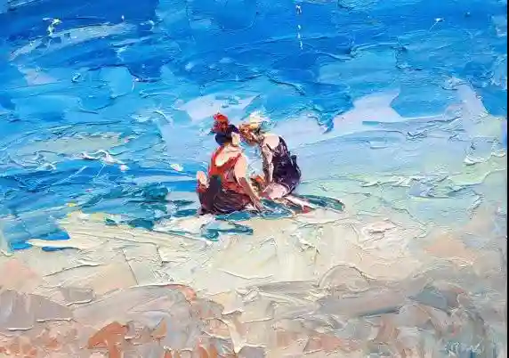 油畫!肌理與色塊的碰撞! 24 冷靜的藍色10