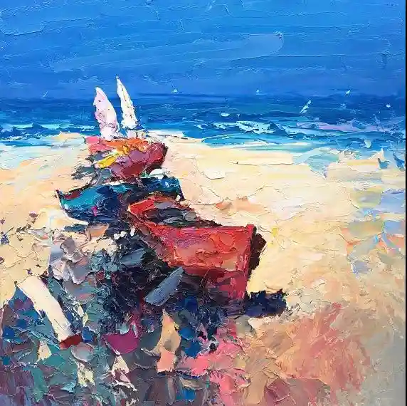 油畫!肌理與色塊的碰撞! 18 冷靜的藍色4