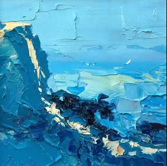 油畫!肌理與色塊的碰撞! 21 冷靜的藍色7