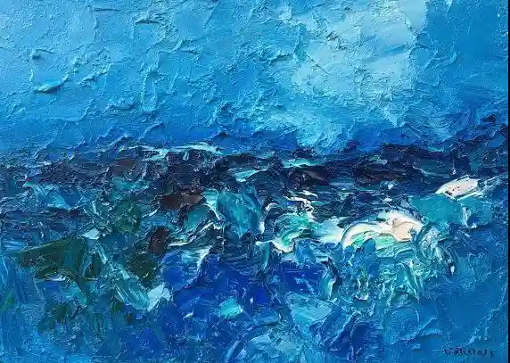 油畫!肌理與色塊的碰撞! 22 冷靜的藍色8