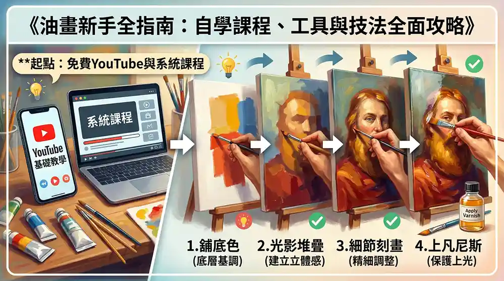 油畫教學入門完整指南：自學課程工具與技巧全攻略