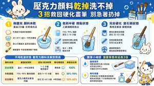 壓克力顏料乾掉洗不掉?3 招救回硬化畫筆,別急著把貴價筆扔掉! 2 壓克力顏料乾掉洗不掉?3 招救回硬化畫筆,別急著把貴價筆扔掉!