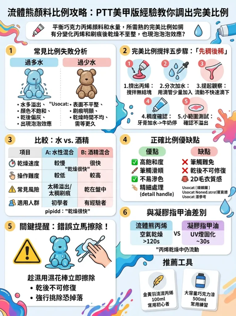 流體熊顏料比例怎麼抓?我試到第3次才發現問題不是水太少 5 Why cant I get the proportions of the fluid bear pigments right2