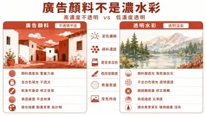 廣告顏料跟水彩一樣嗎?拆解兩種常被搞混的水性顏料 2 廣告顏料跟水彩一樣嗎?拆解兩種常被搞混的水性顏料