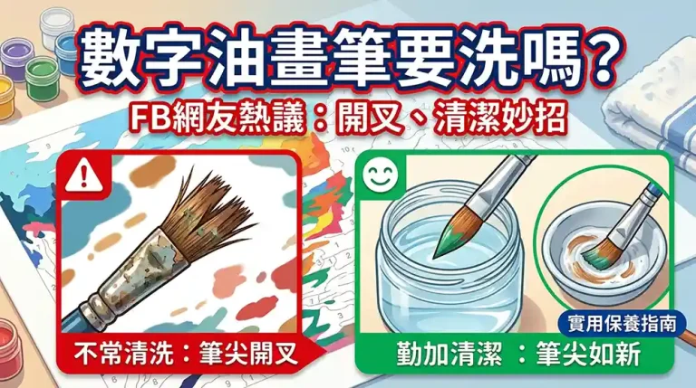數字油畫要洗筆嗎 ？ FB網友討論：筆頭開叉解決方案與保養全指南