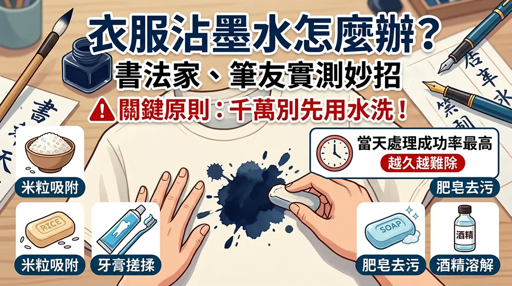 墨汁沾到衣服怎麼洗？書法人和鋼筆迷的真實去漬經驗