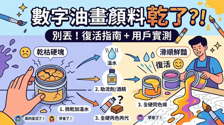 數字油畫顏料乾了怎麼辦？ PTT網友真實經驗：3大補救方法與預防指南