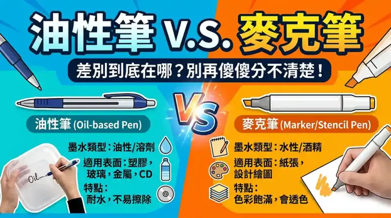 油性筆和奇異筆差別在哪？一次搞清楚別再搞混了