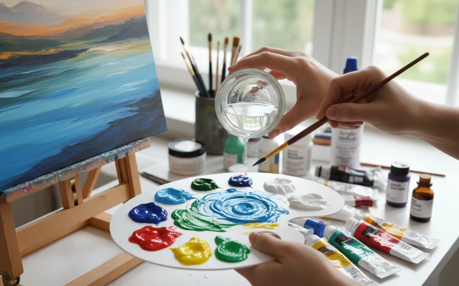 丙烯顏料需要加水嗎？PTT與社群真實經驗解析：預稀釋與保存全攻略 - Image 1