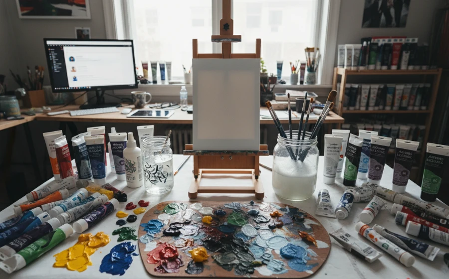 壓克力顏料哪裡買ptt：新手必看的選購指南與畫筆保養全攻略 - Image 1