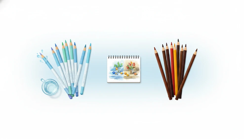 色鉛筆品牌與課程推薦 (水性vs油性) 專業視覺圖